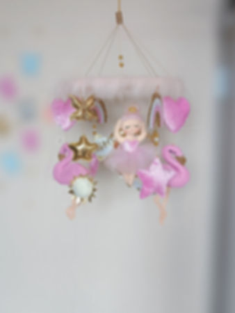 Personalized Flamingo and Ballerina Baby Mobile For Girl Princess Baby Girl Roo