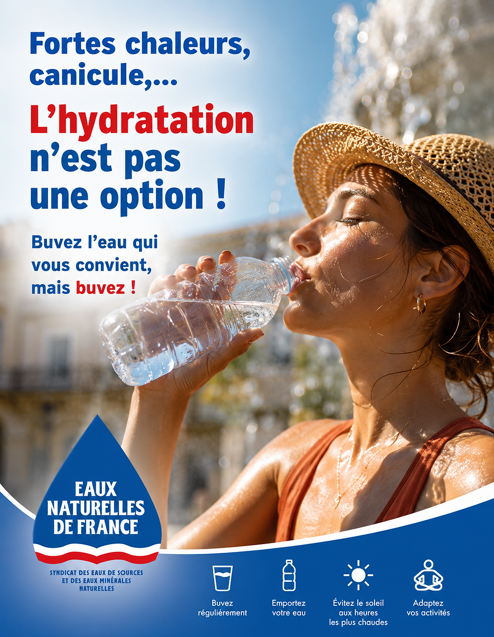 Canicule et fortes chaleurs... L'hydratation n'est pas une option !