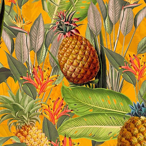 Tropical Leaves and Pineapples – Orange