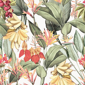 Vintage Sepia Exotic Banana Jungle White