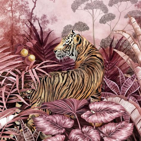 Thumbnail: Caspian Jungle Mulberry Wall Mural