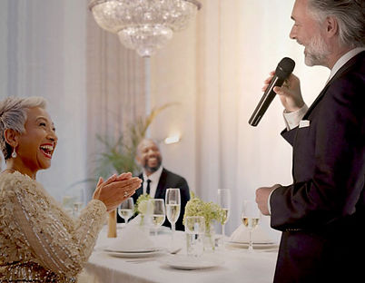 Mediterranean Crooner in dinner jacket for exclusive winter gala dinners