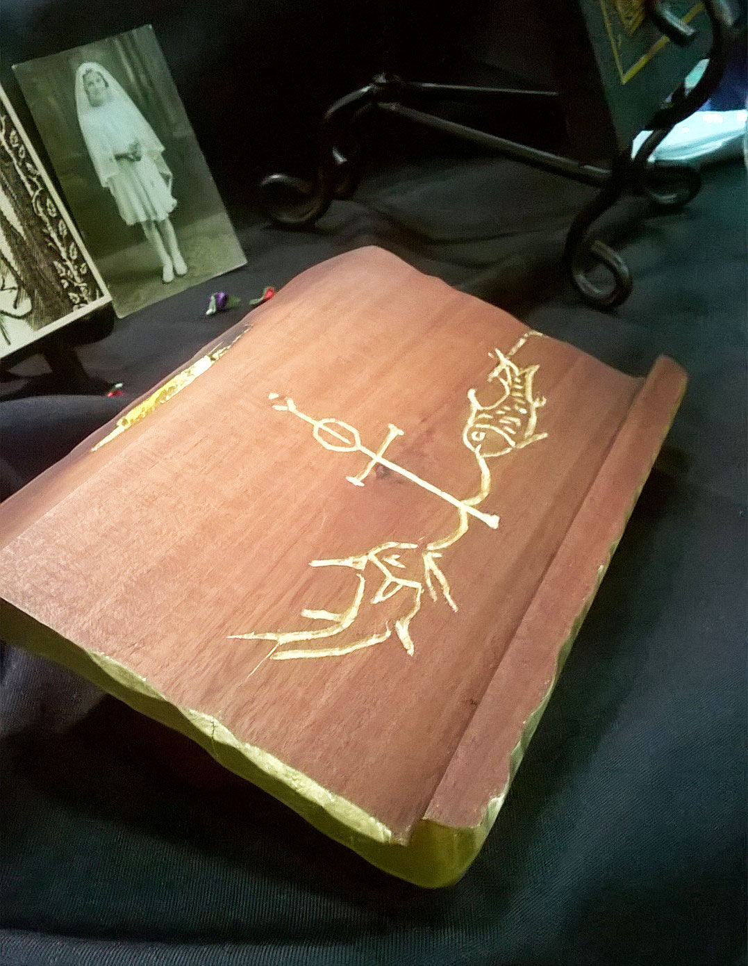 Gilded, Hand Carved Prayer Book Stand