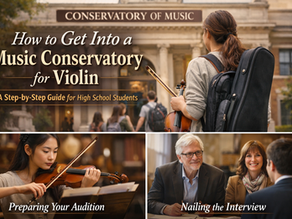 How to get into music conservatory, girl playing, girl with violin case