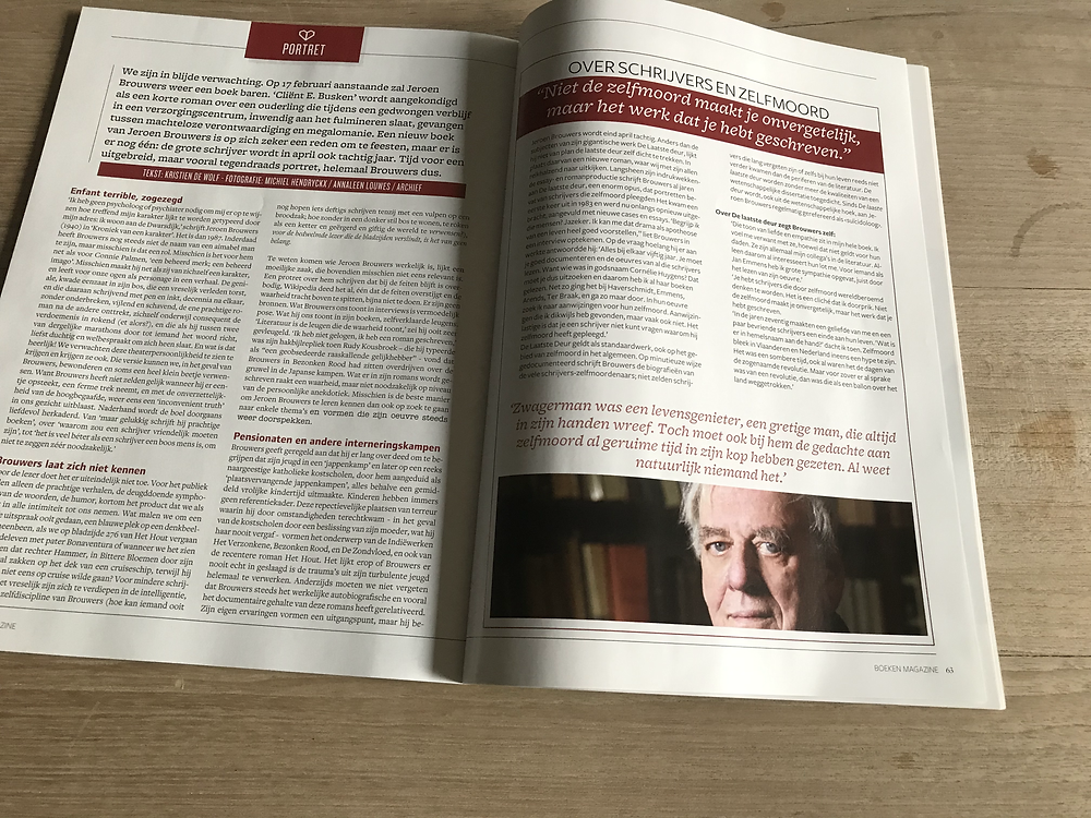 Portret Jeroen Brouwers voor Boekenmagazine