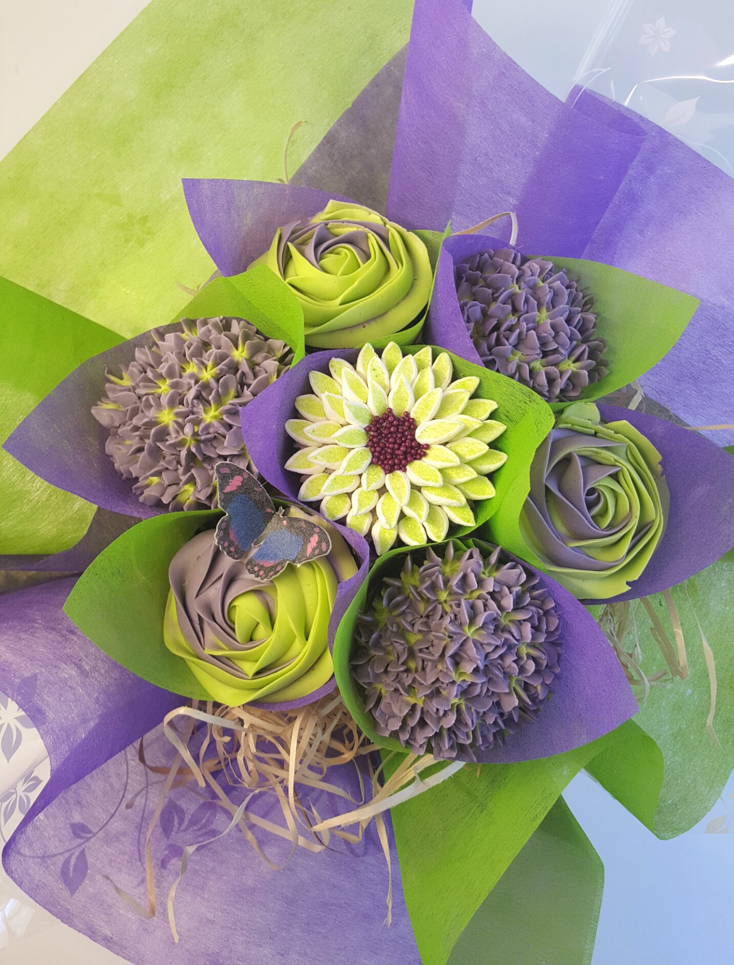 Mixed Blooms - Purple & Lime