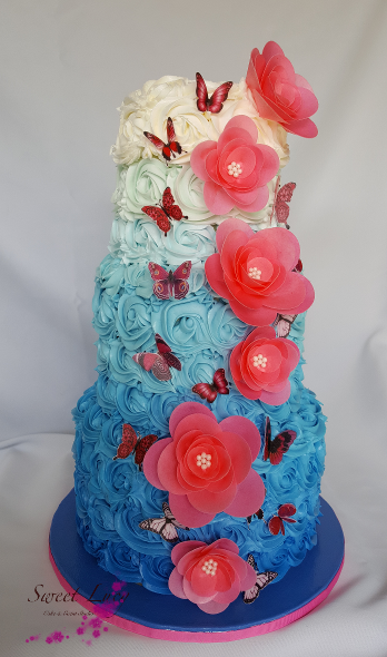 Blue Ombre 3 Tier Swirl