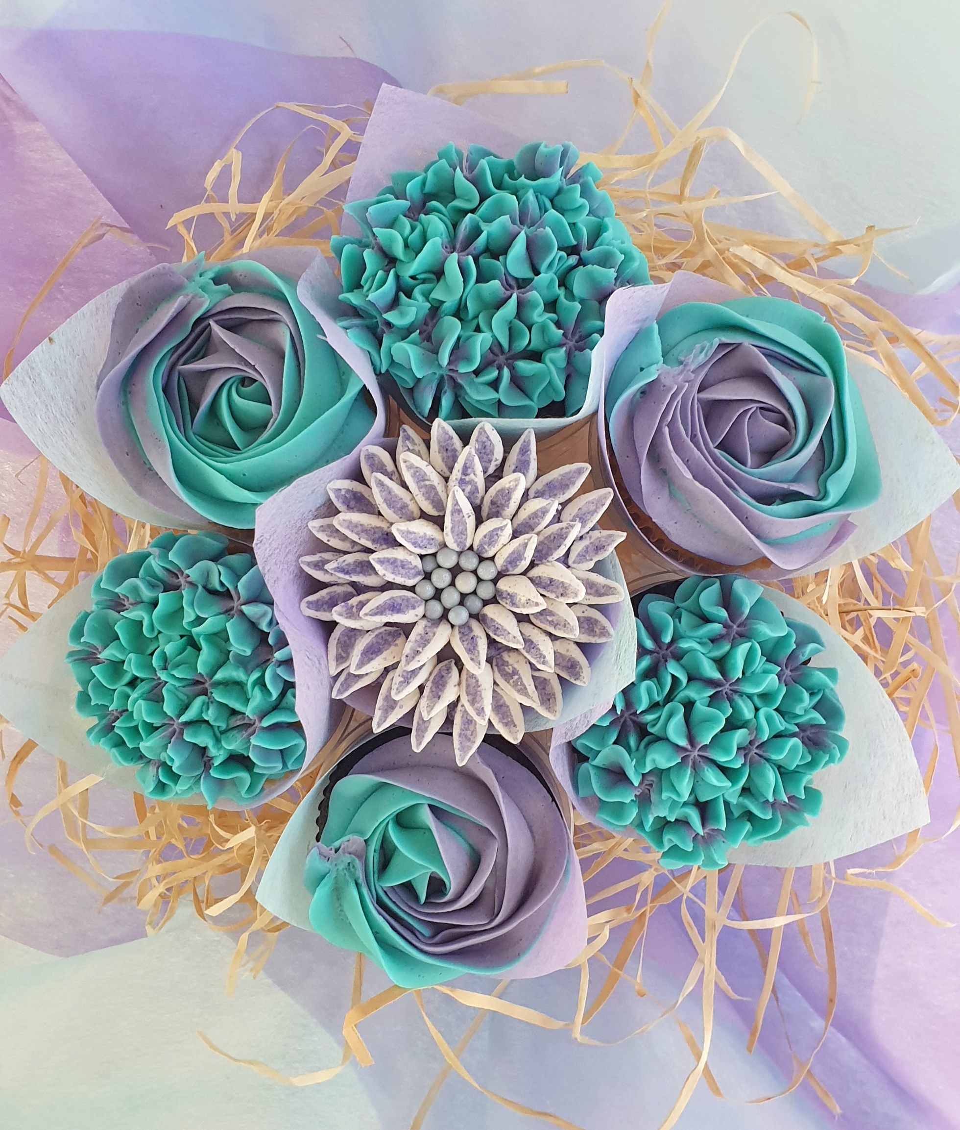 Mixed Blooms - Purple & Teal