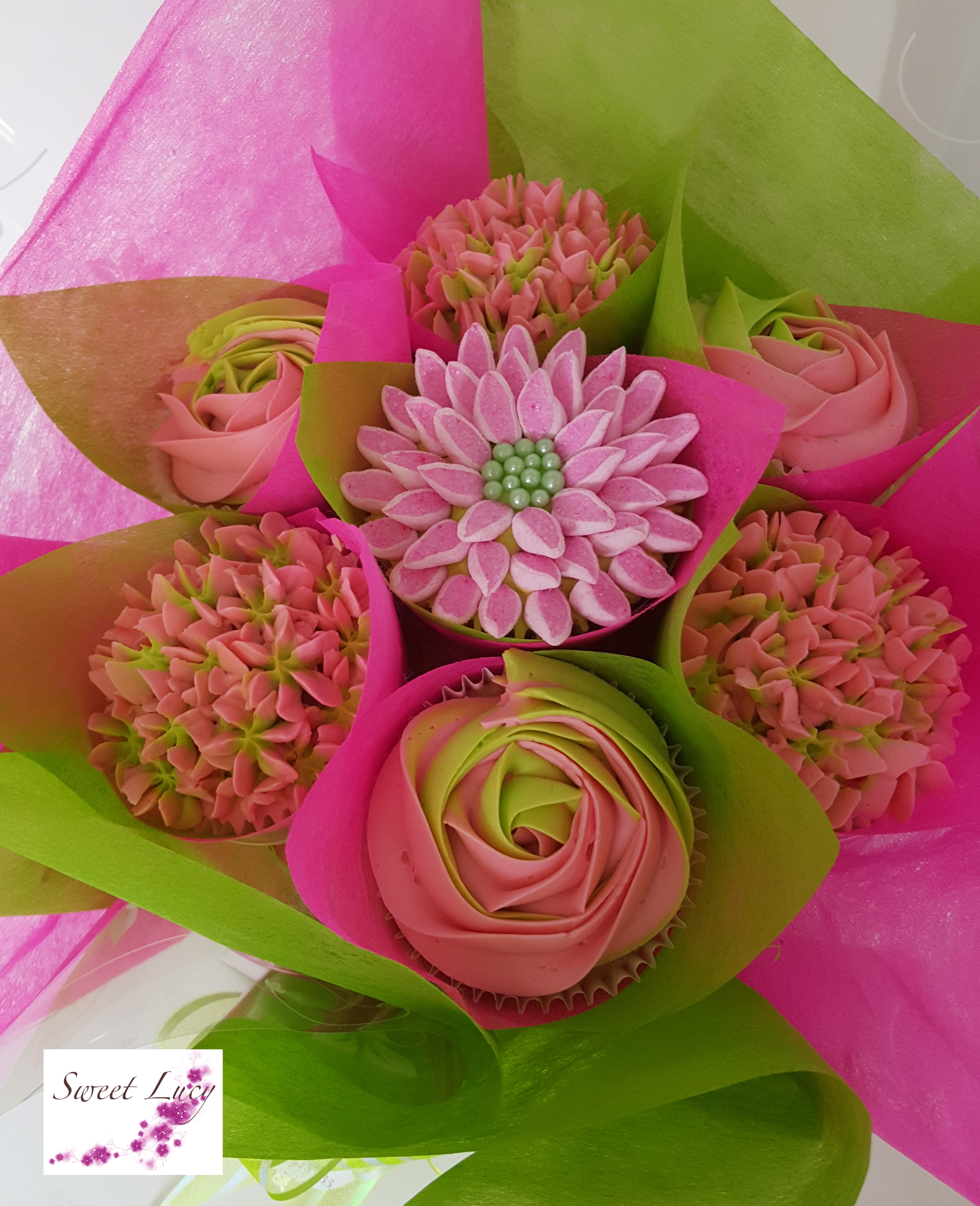 Mixed Blooms - Pink & Lime