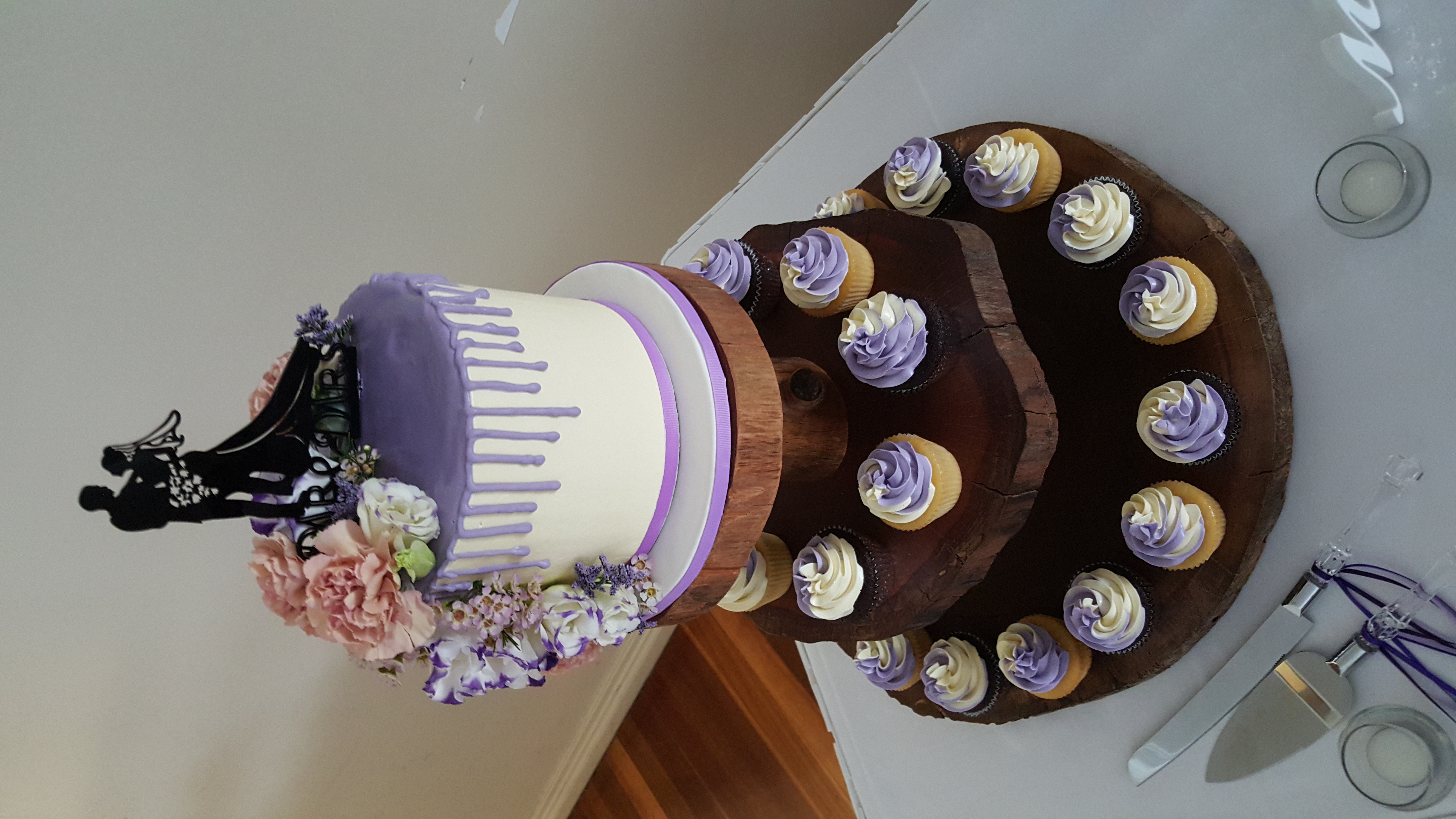 Lilac Cupcake Tower