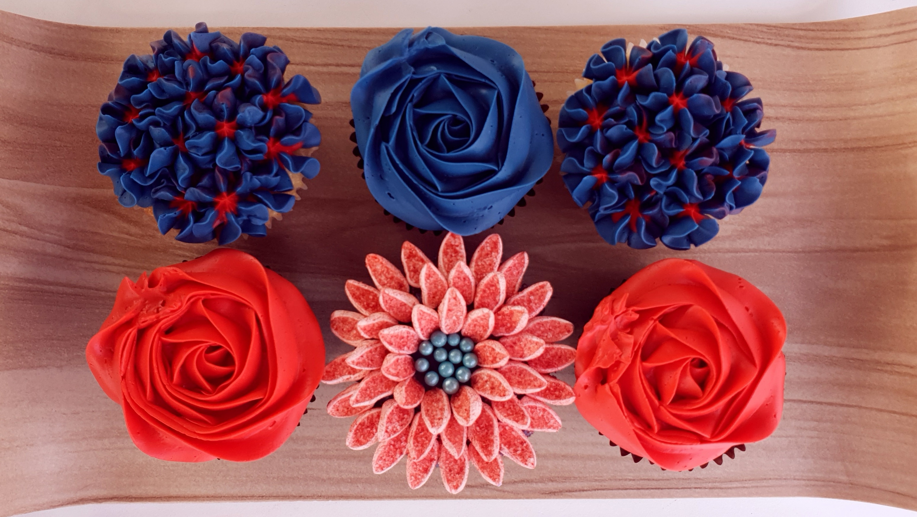 Mixed Blooms - Navy & Red