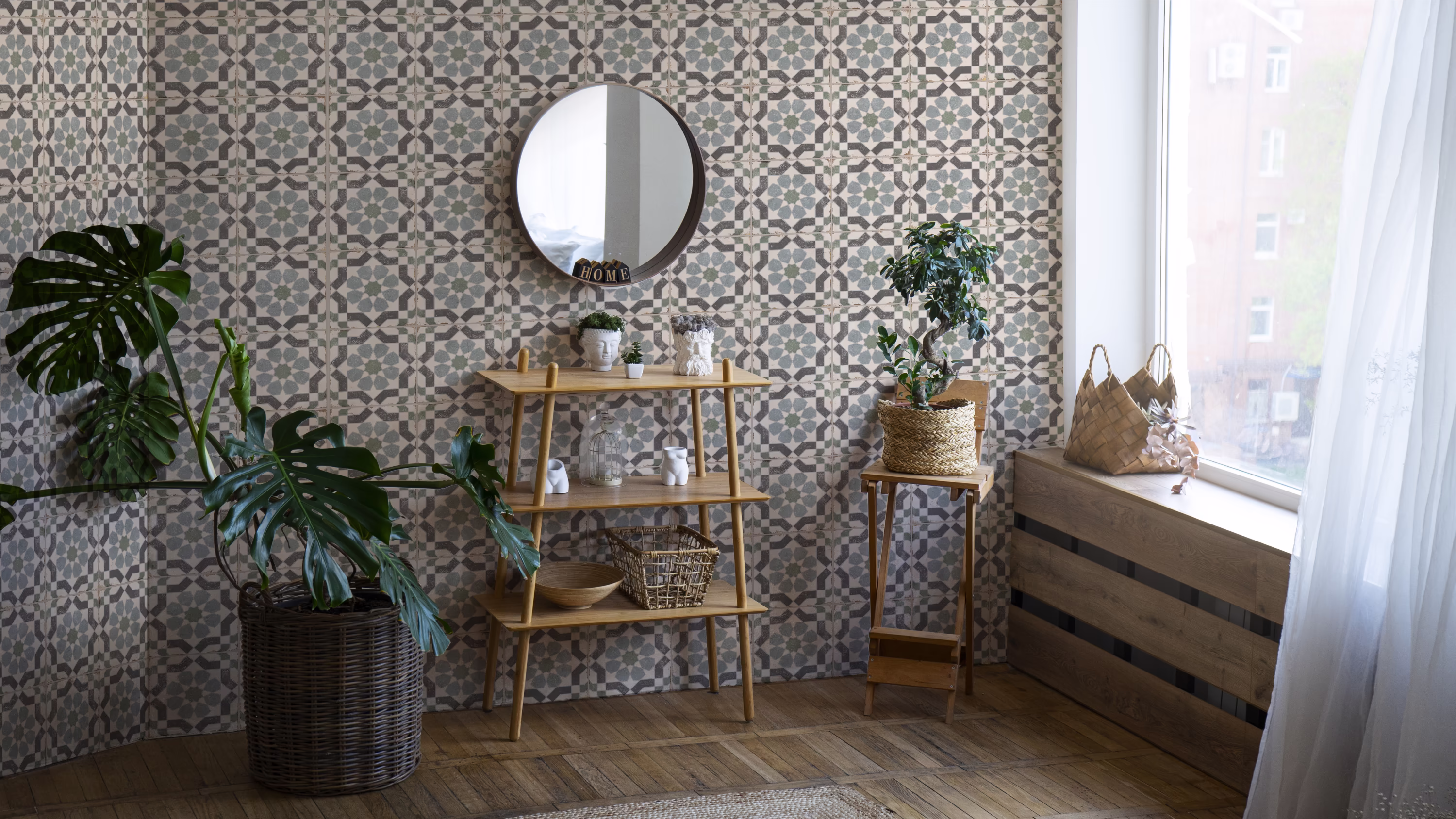 ▲ nanda tiles ALHAMBRA - LAYLA｜アクセントタイルの施工イメージ