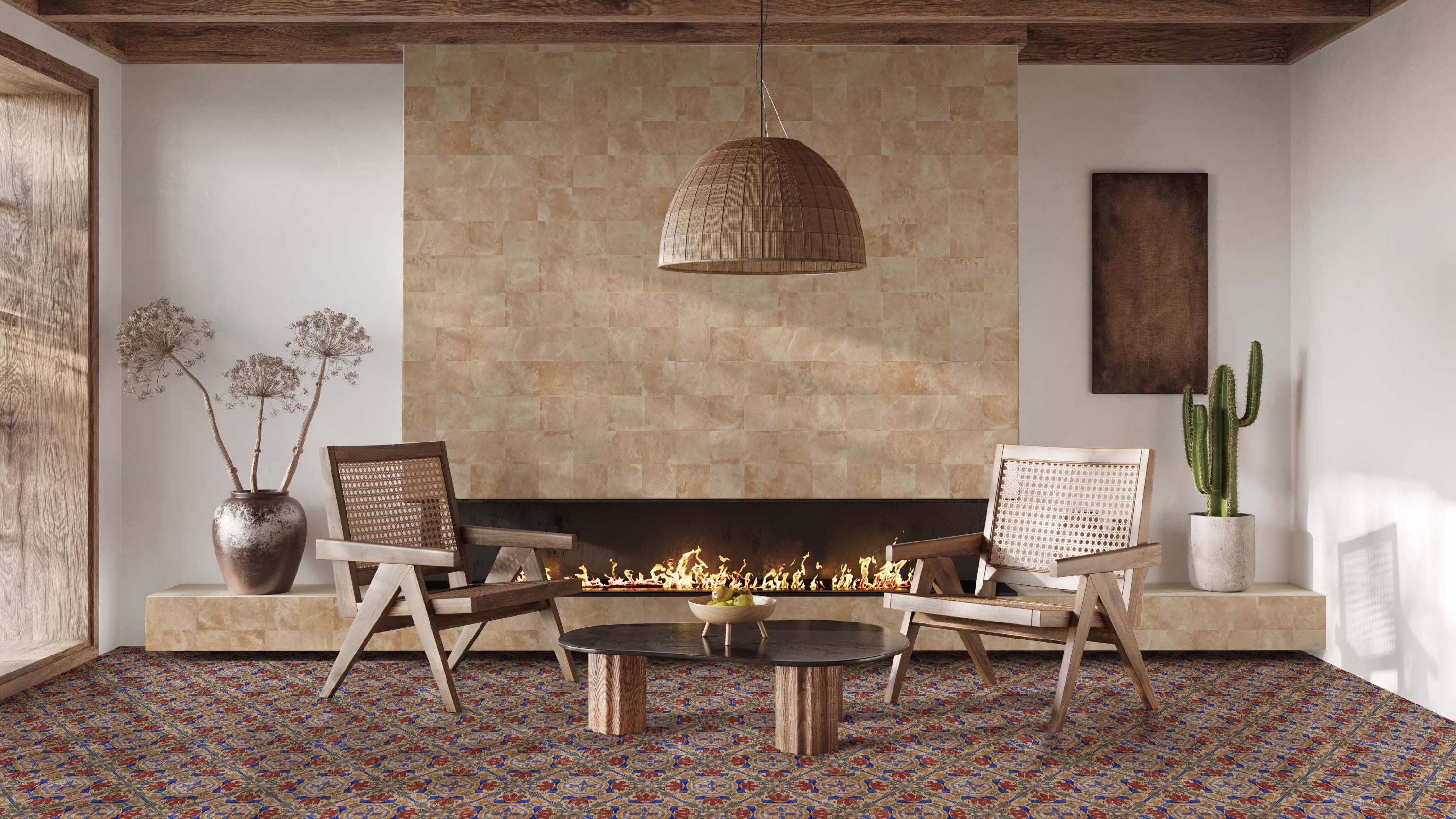 ▲ nanda tiles TERRA - CAMELBACK｜アクセントタイルの施工イメージ