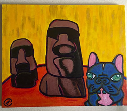 #driart #dog #art #drill #frenchbulldog #moai #acrylic_edited