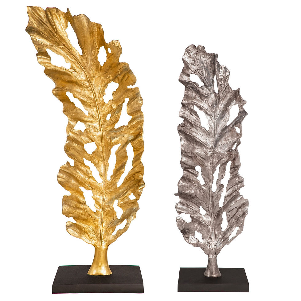 Thumbnail: 71" METAL LEAF SCULPTURE, GOLD