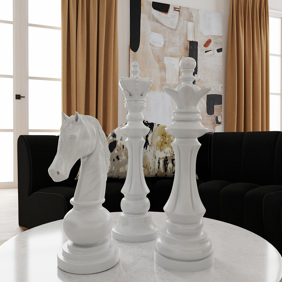 Thumbnail: KNIGHT CHESS PIECE- WHITE | Matte White Finish on Resin