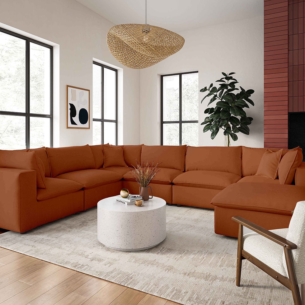 Rust Sectional 7pc Sofa