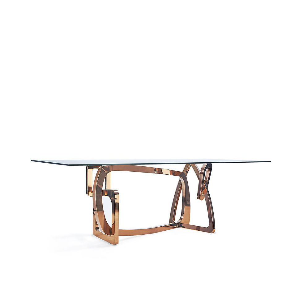 Thumbnail: Glass Top Dining Table | Rose Gold
