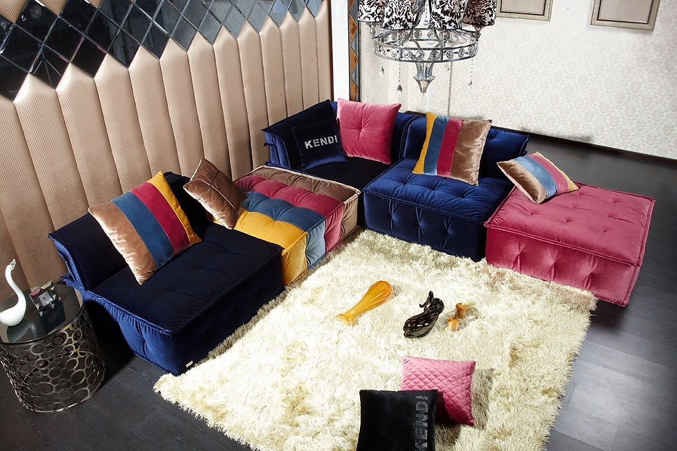 Thumbnail: Contemporary Multicolored Fabric Modular Sectional Sofa