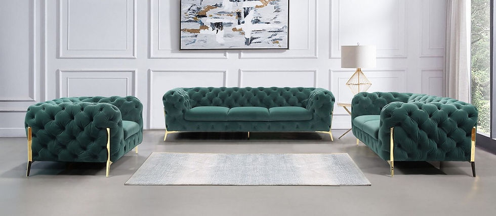 Thumbnail:  Transitional Emerald Green Fabric Loveseat