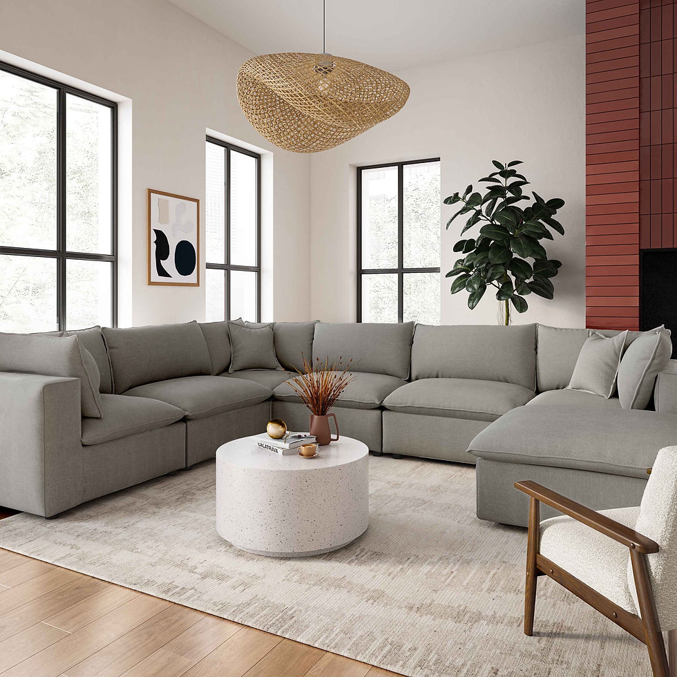 Grey Sectional 7pc Sofa