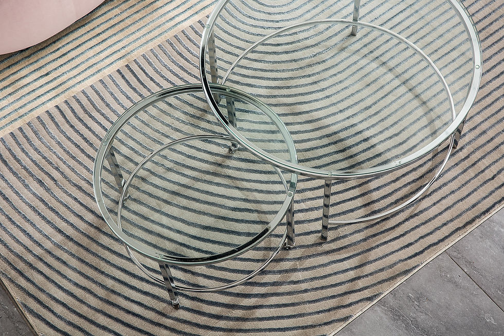 Thumbnail: 2 PIECE COFFEE TABLE SET SILVER