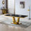 Thumbnail: RECTANGULAR DINING TABLE 18MM BLACK MARBLE