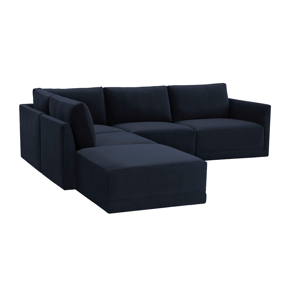 Thumbnail: Navy Sectional 5pc Sofa