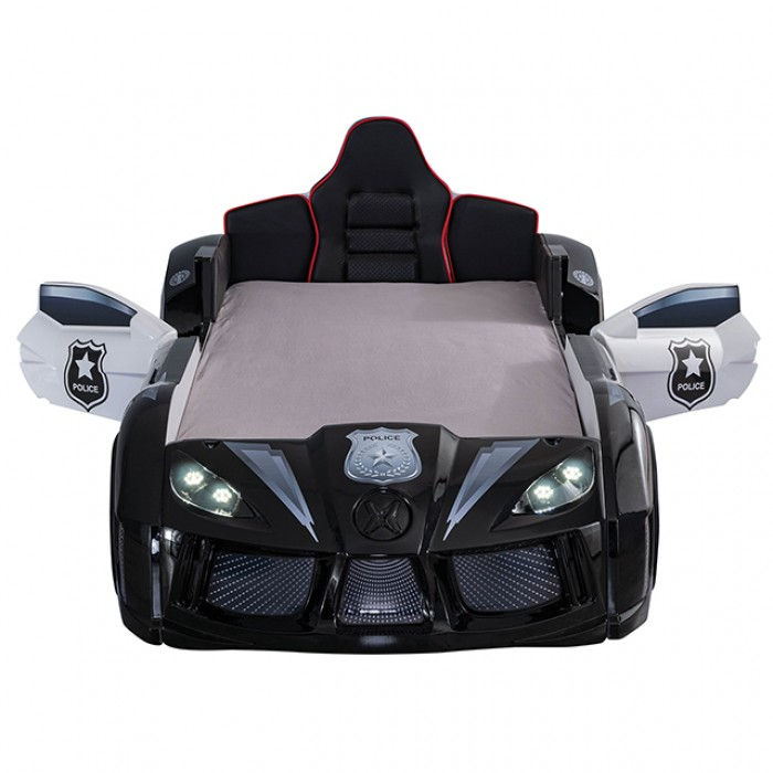 Thumbnail: LED Light Up Patrolene Race Twin Car Bed 