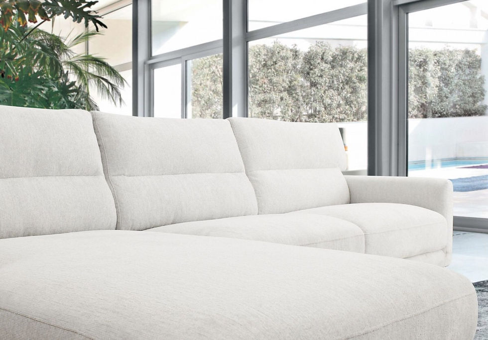 Thumbnail: Modern White Fabric Left Facing Sectional Sofa