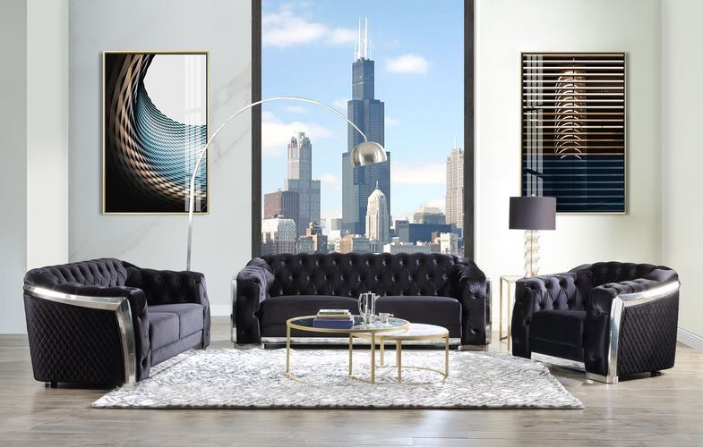 Thumbnail: Black Velvet Chair