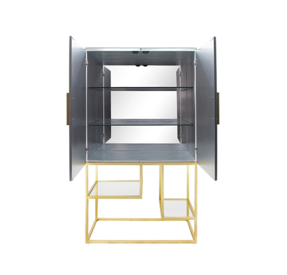 Thumbnail: METAL, 63"H CABINET, GOLD