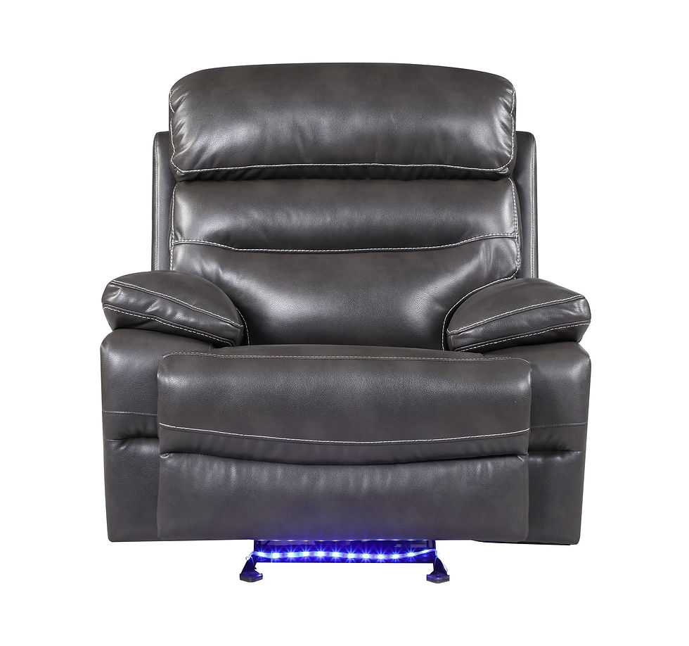 Thumbnail: Gray Power Reclining Sofa 3pcs Set Leather Air