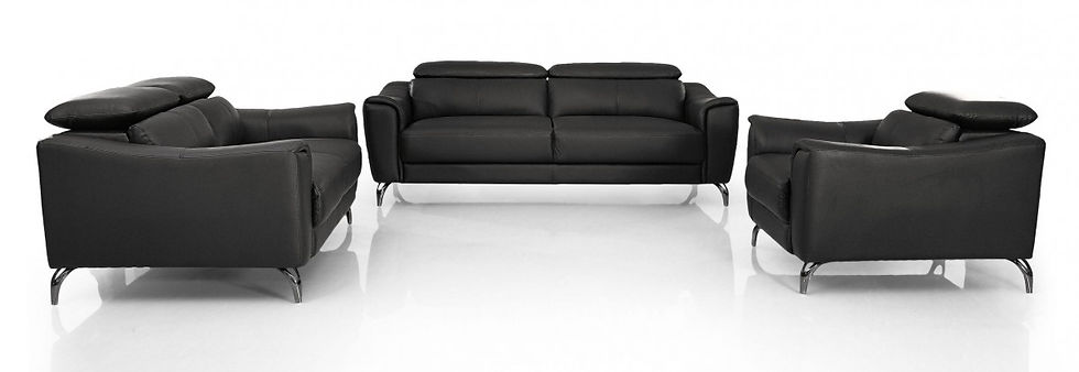 Thumbnail:  Casa Danis - Modern Black Leather Sofa Set