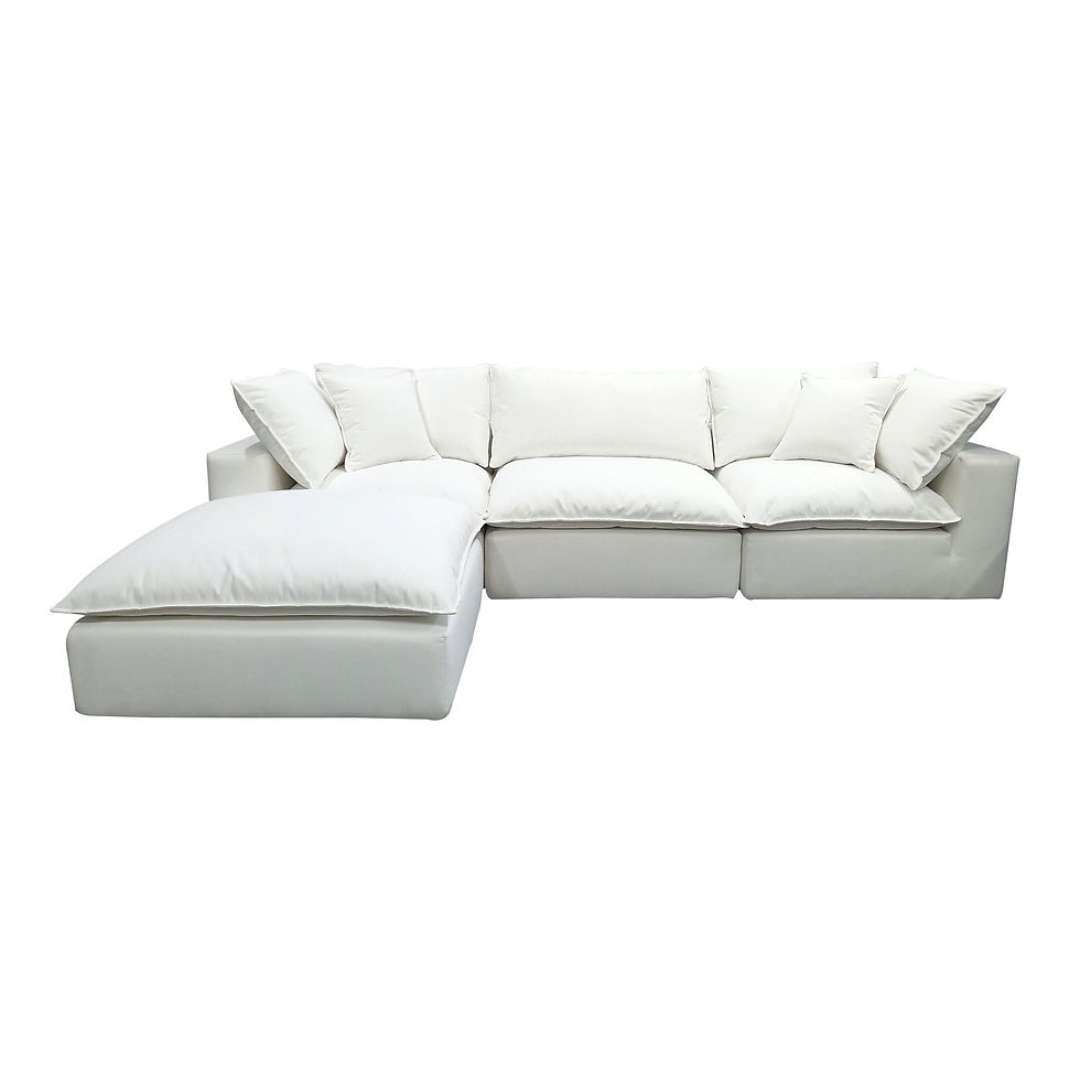 Thumbnail: White Sectional 4pc Sofa 