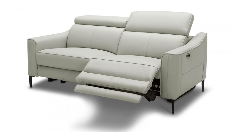 Thumbnail: Modern Grey Leather Sofa Set