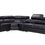 Thumbnail: Genuine Black Leather Sectional - Right Sitting