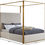 Thumbnail: Eastern King Cream Velvet Canopy Bedframe 