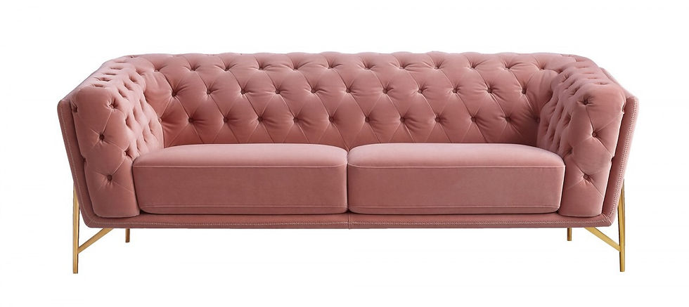 Thumbnail: Modern Salmon Velvet Sofa