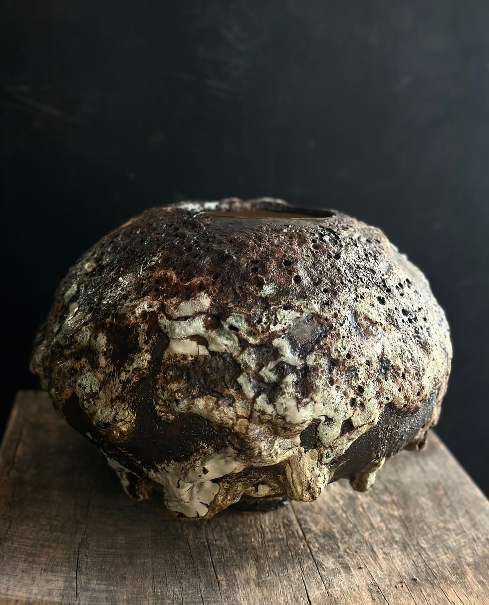 Black and Green Ceramic Vase by Maria Loram — view 2