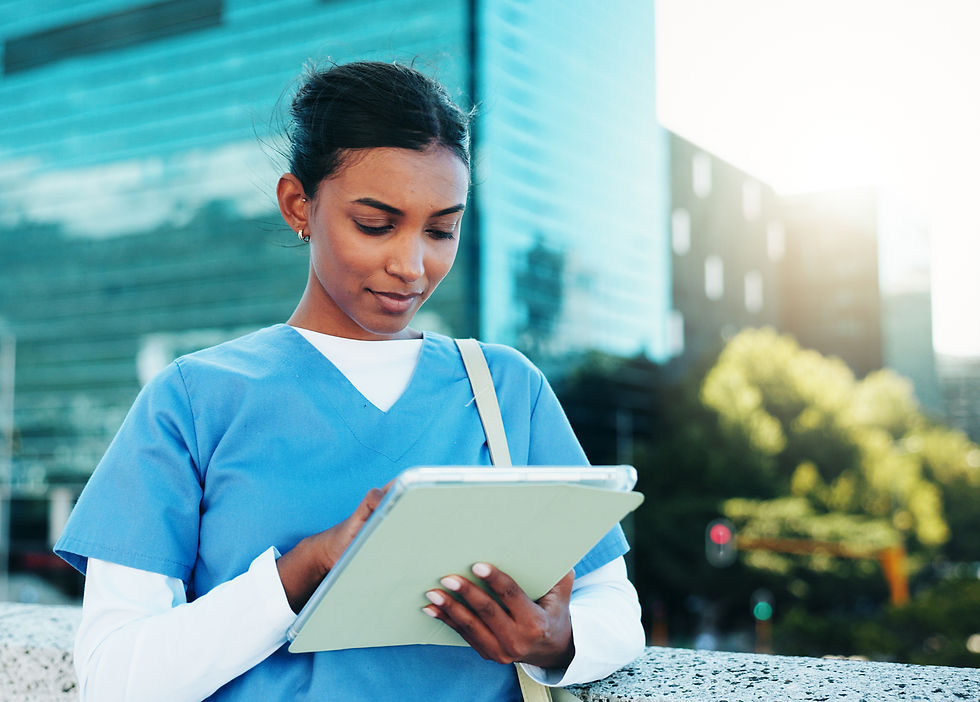 medical-student-woman-with-tablet-outdoor-education-course-wellness-email-digital-technolo