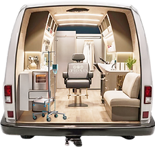 Ink fingerprinting supplies arranged on a table during an appointment, illustrating Gifted Aura’s FBI-standard identity verification services available on the go.