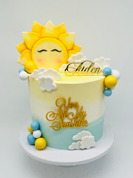 Custom baby shower cake, boy or girl cake, oh baby cake, pink and blue cake, welcome baby cake, custom cake