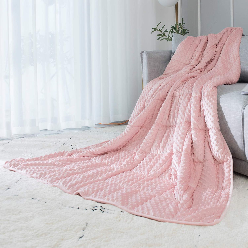 Thumbnail: Adult 15Lb Weighted Blanket, Enjoy Sleeping Anywhere   (Pink, 48''x72''15lbs)