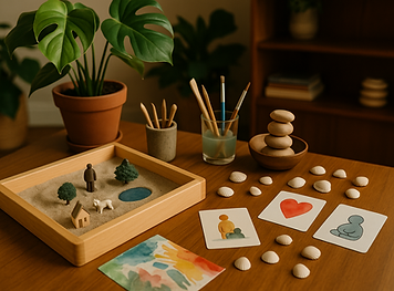 Creative Therapy Setup with Nature Elements.png