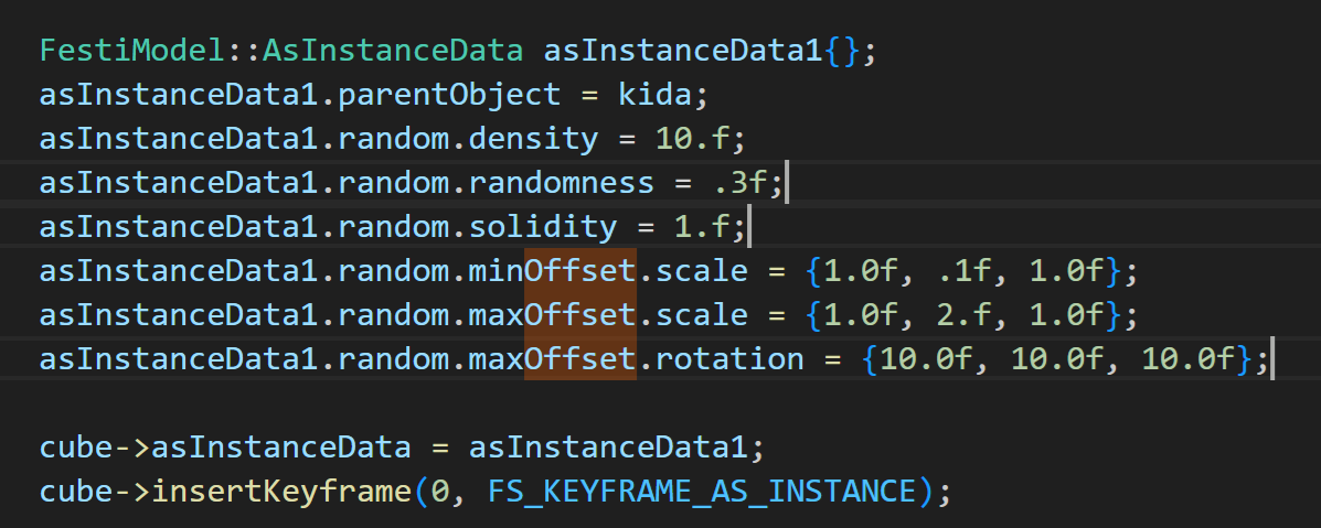 Instance keyframe struct code