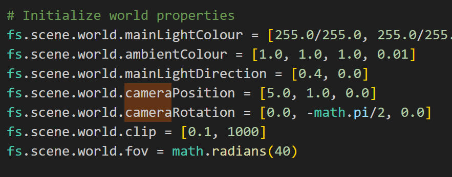 World properties script
