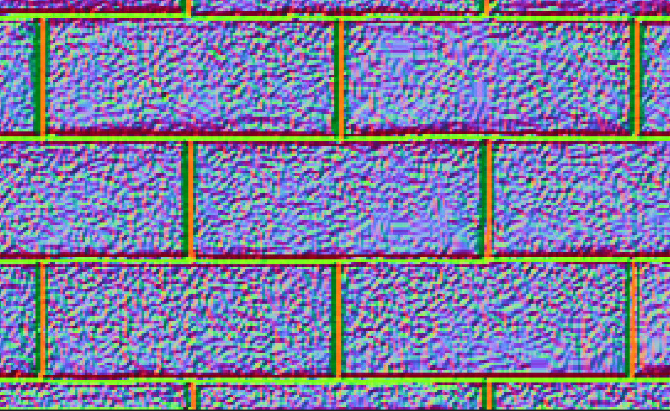 Normal map applied to surface