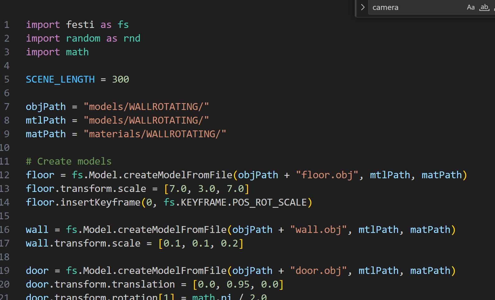 Model creation script