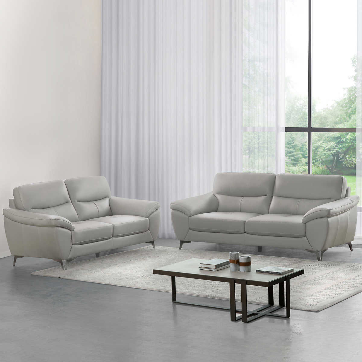 Cadence Leather Sofa and Loveseat